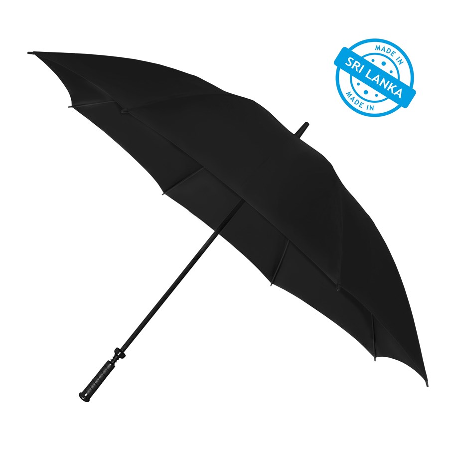 Fritid & Rejser - Falcone Storm Umbrella XXL - Hand opening - Windproof - 140 cm - Black - GP-71-8120