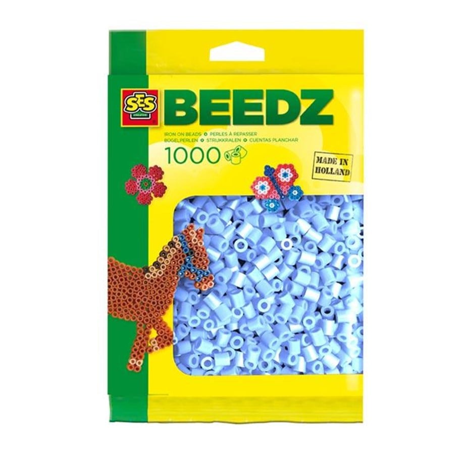 Kreativt Legetøj - SES Creative Iron-on Beads - Light Blue 1000pcs. - 00714