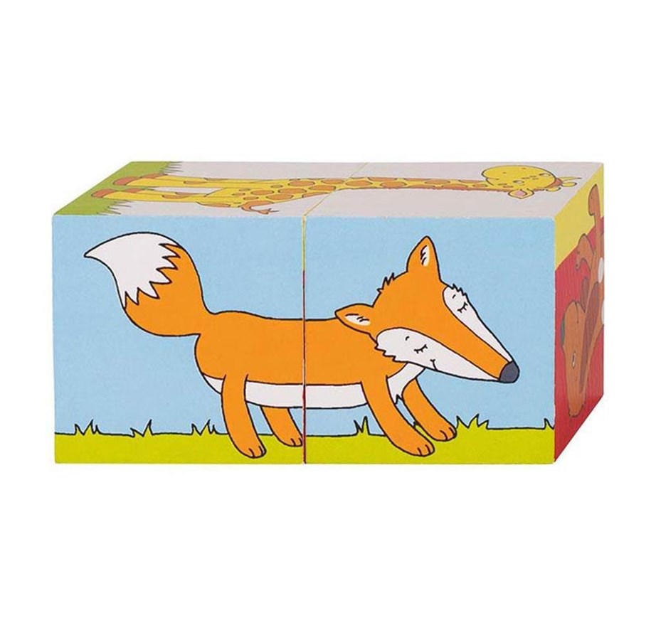 Puslespil - Goki Wooden Block Puzzle Animals 2 pcs. Blok - 57725