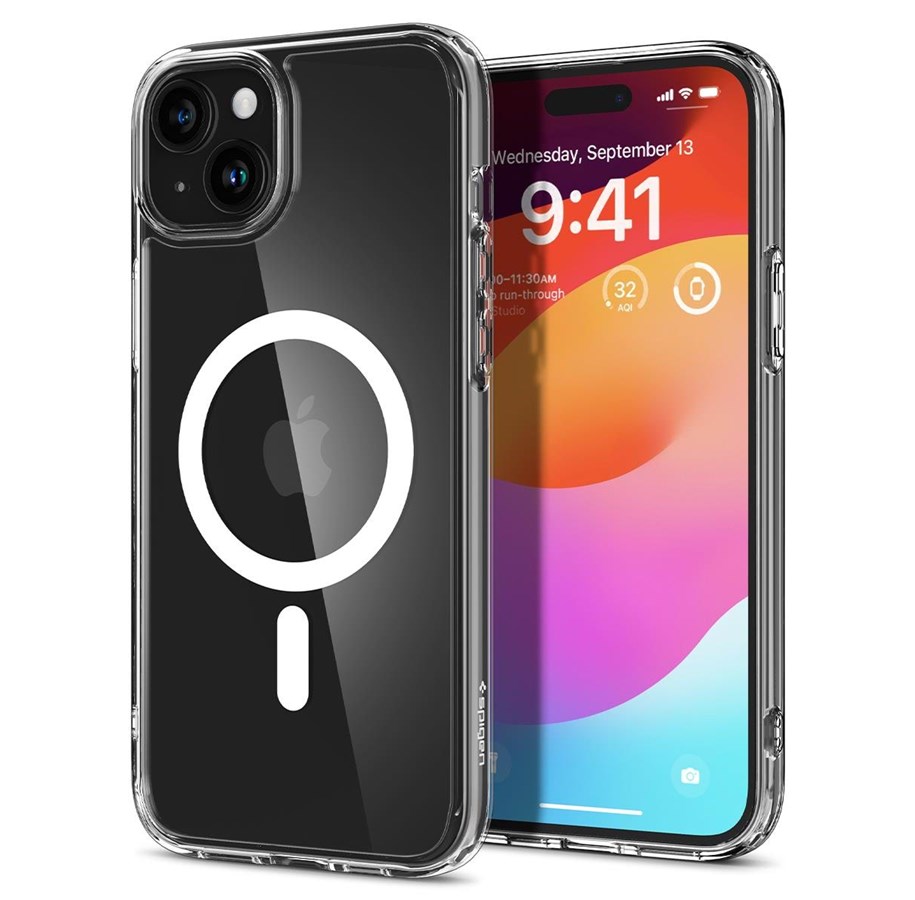 Mobil - Covers & Cases - Spigen Crystal Hybrid MagSafe - white - iPhone 15 Plus - ACS06463