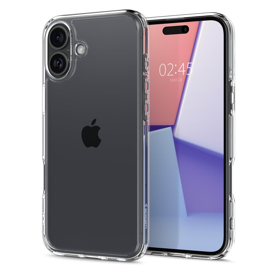 Mobil - Covers & Cases - Spigen Crystal Hybrid - Crystal Clear - iPhone 16 - ACS08224
