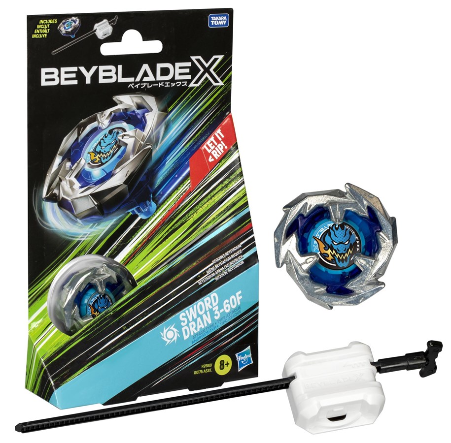 Legetøj - Beyblade X Sword Dran 3-60F Starter Pack Set with Attack Type Top & Launcher Ages 8+ - F9580ES00