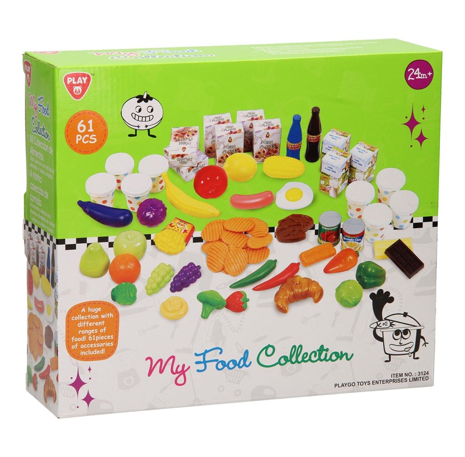 Legekøkken og udstyr - PLAY Food set 61 pieces. - 3124