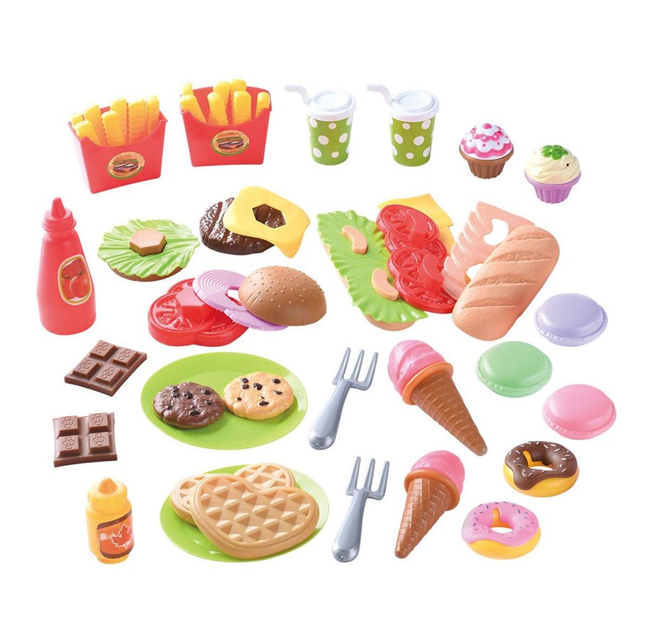 Legekøkken og udstyr - PLAY Toys Food Lunch and Snacks Playset 60pcs. - 3020