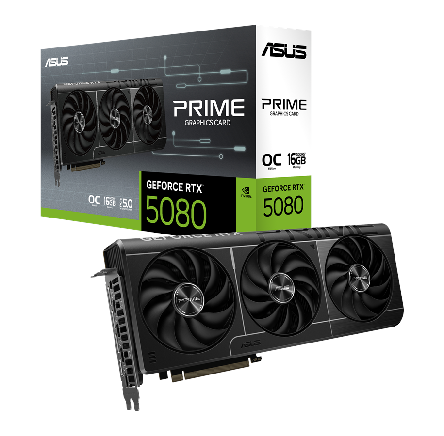 Grafikkort - ASUS GeForce RTX 5080 Prime OC - 16GB GDDR7 RAM - Grafikkort - 90YV0LX0-M0NA00