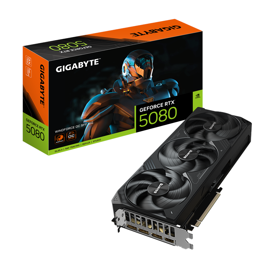 Grafikkort - GIGABYTE GeForce RTX 5080 WindForce 3 OC - 16GB GDDR7 RAM - Grafikkort - GV-N5080WF3OC-16GD
