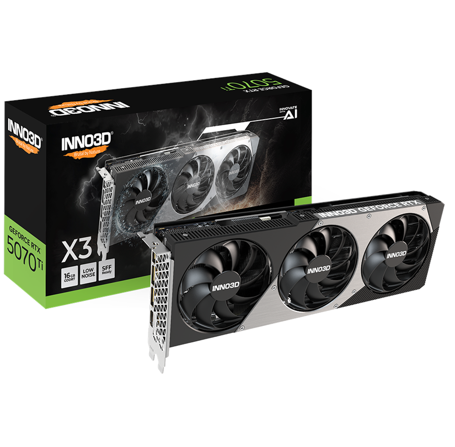 Grafikkort - Inno3D GeForce RTX 5070 Ti X3 - 16GB GDDR7 RAM - Grafikkort - N507T3-16D7-176068N