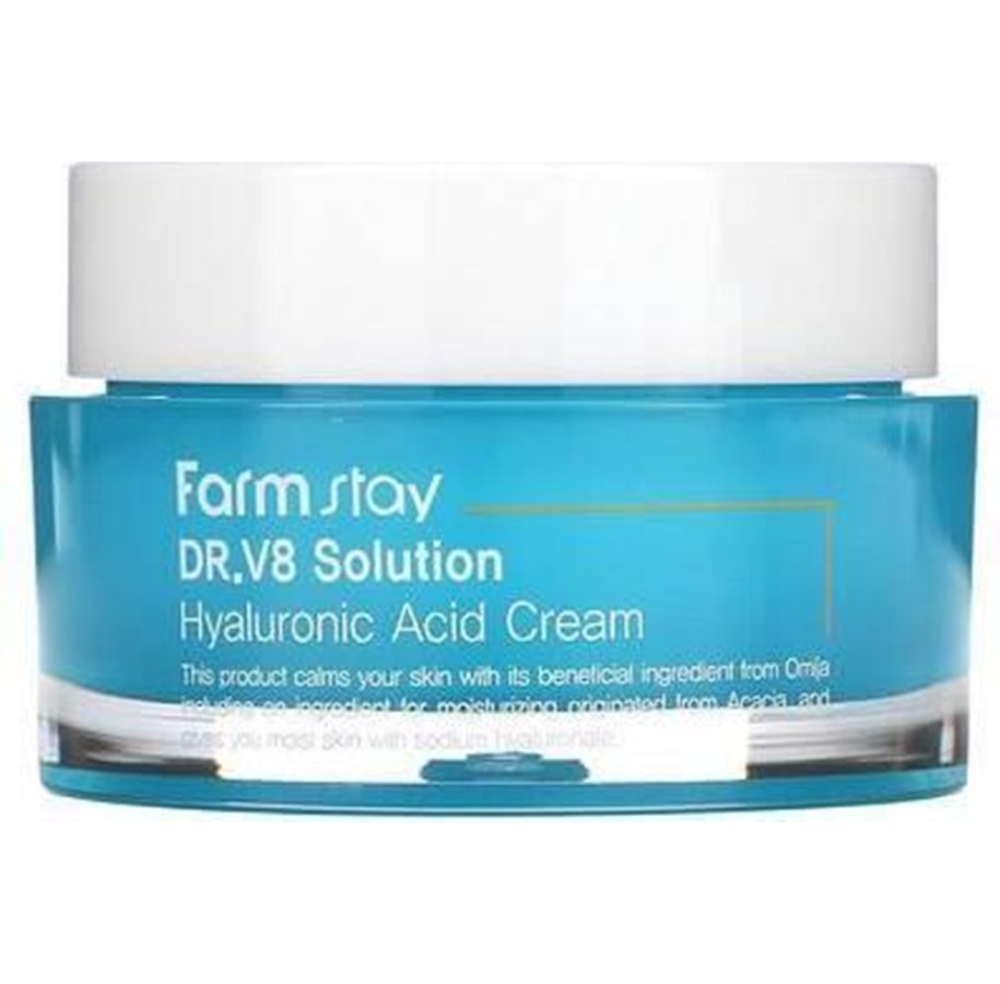 Ansigtspleje - Farmstay Dr. V8 Solution Hyaluronic Acid Cream 50ml - 8809624723645