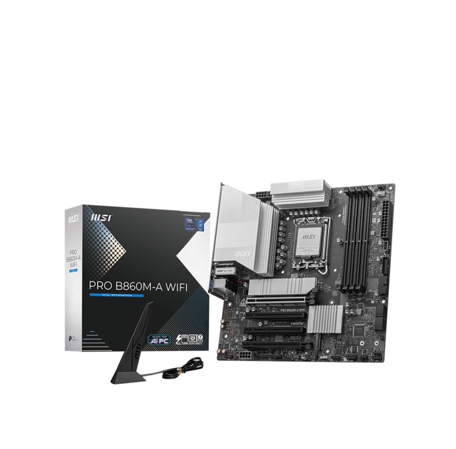 Bundkort - MSI PRO B860M-A WIFI Bundkort - Intel B860 - Intel LGA1851 - DDR5 RAM - Micro-ATX - PRO B860M-A WIFI