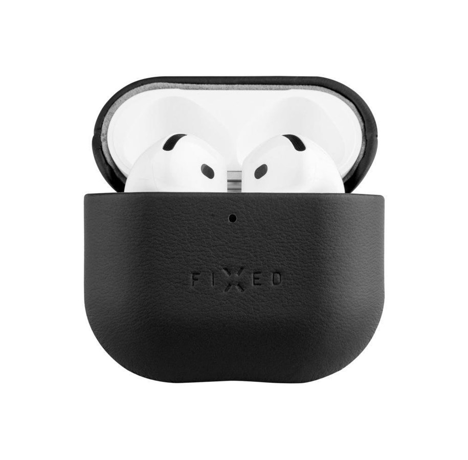 Mobil - Covers & Cases - FIXED PodsLeather Case for Airpods 4/4 ANC Black - FIXLP-1473-BK