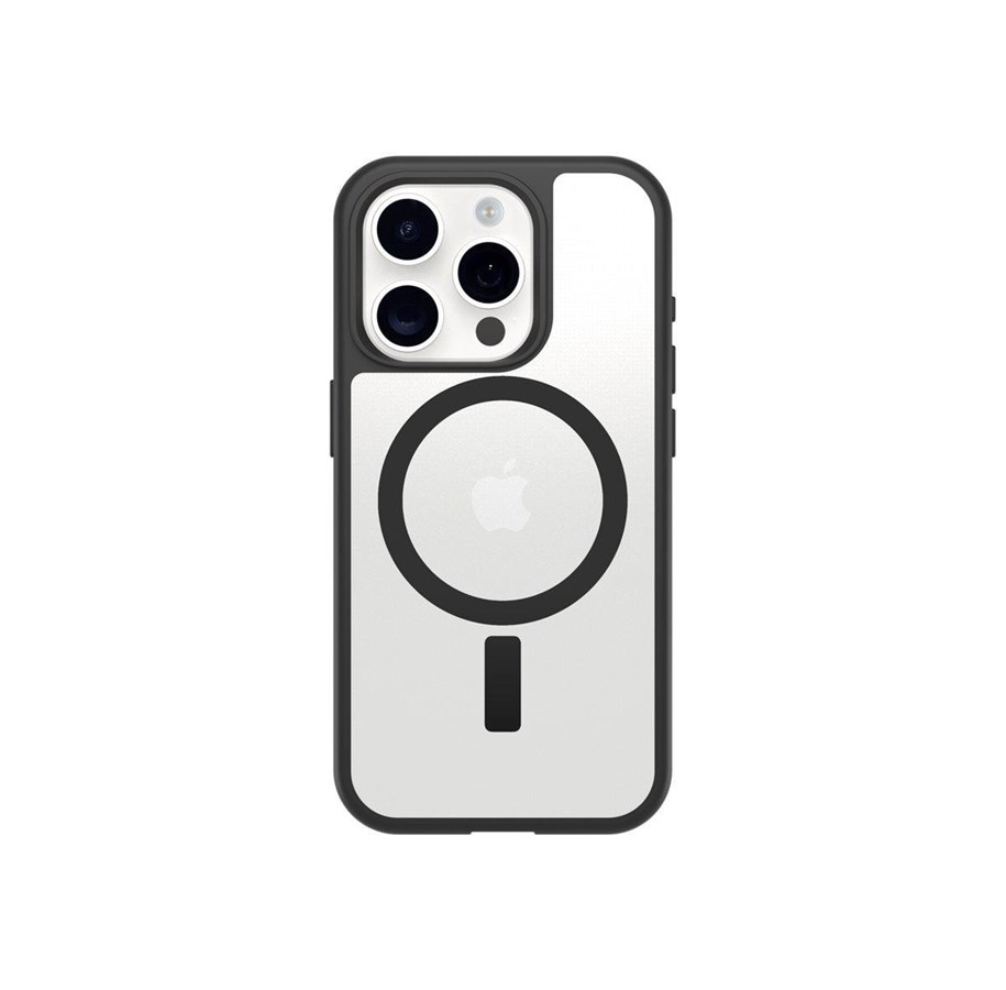 Mobil - Covers & Cases - OtterBox React MagSafe Apple iPhone 16 Pro Black Crystal - clear/black - 77-96251