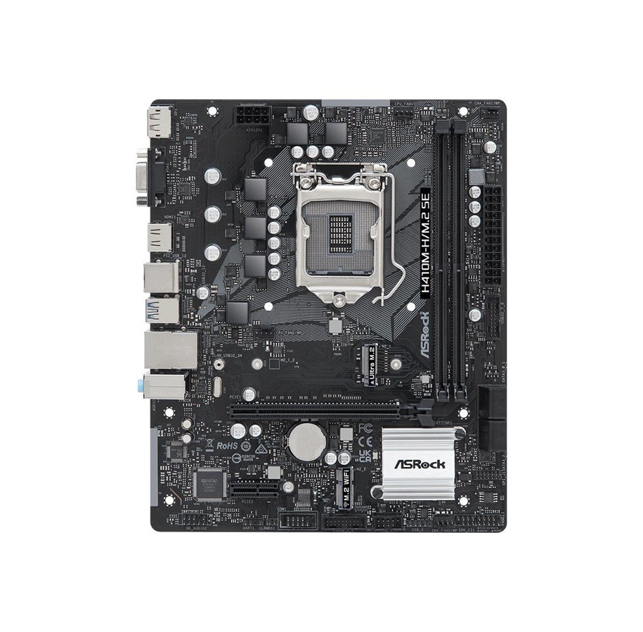 Bundkort - ASRock H410M-H/M.2 SE - motherboard - micro ATX - LGA1200 Socket - H370 Bundkort - Intel H370 - Intel LGA1200 socket - DDR4 RAM - Micro-ATX - 90-MXBMU0-A0UAYZ