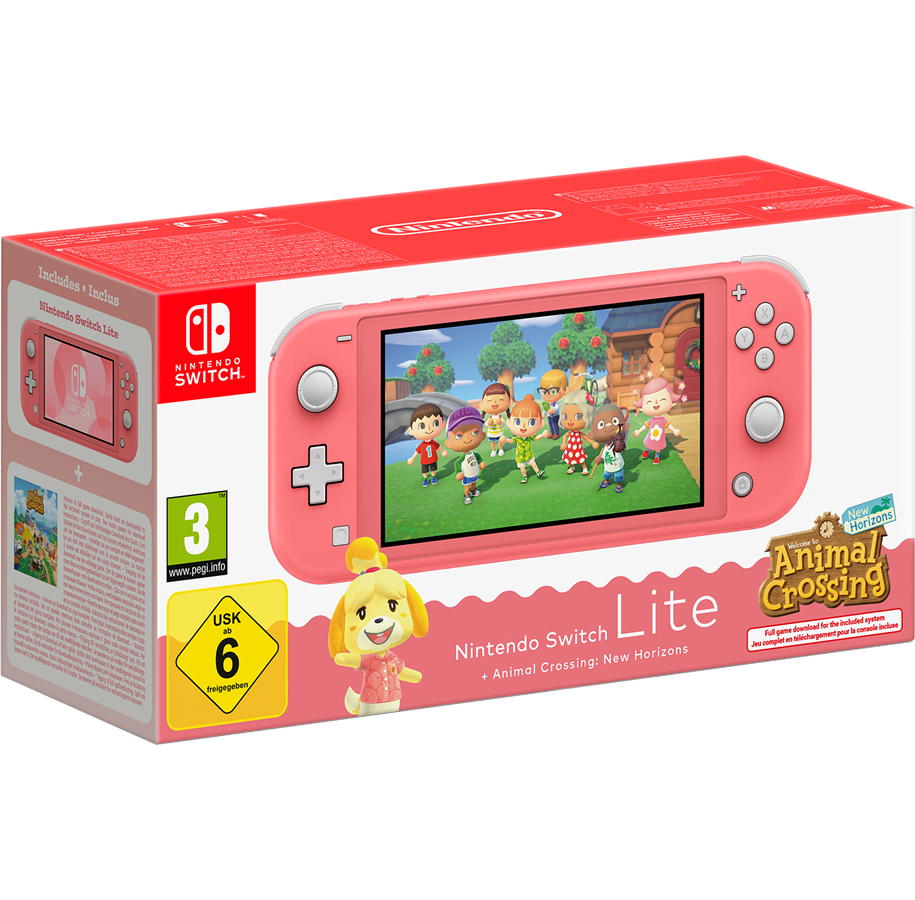 Spillekonsol - Nintendo Switch Lite - Coral inc. Animal Crossing - 0045496546120