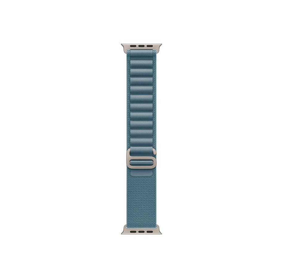 Smartwatch - Tilbehør - Apple 49mm Light Blue Alpine Loop - Medium - Natural Titanium Finish - MFTJ4ZM/A