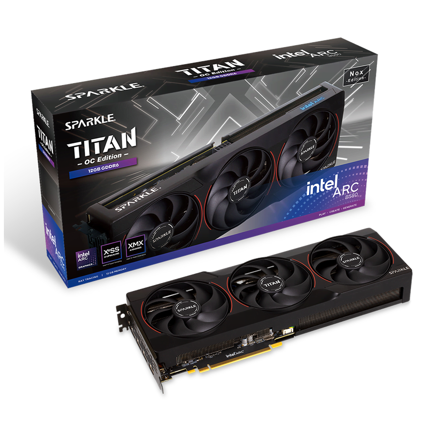 Grafikkort - Sparkle Arc B580 Titan Nox OC - 12GB GDDR6 RAM - Grafikkort - 1A1-S00440600G