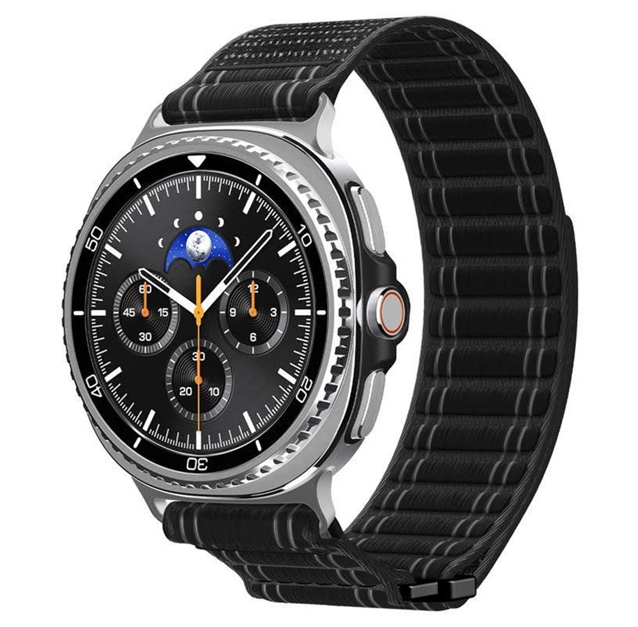 Smartwatch - Tilbehør - Spigen Fabric Band (hook-and-loop) - black - Samsung Galaxy Watch 8 46mm/44mm/40mm - AMP10153