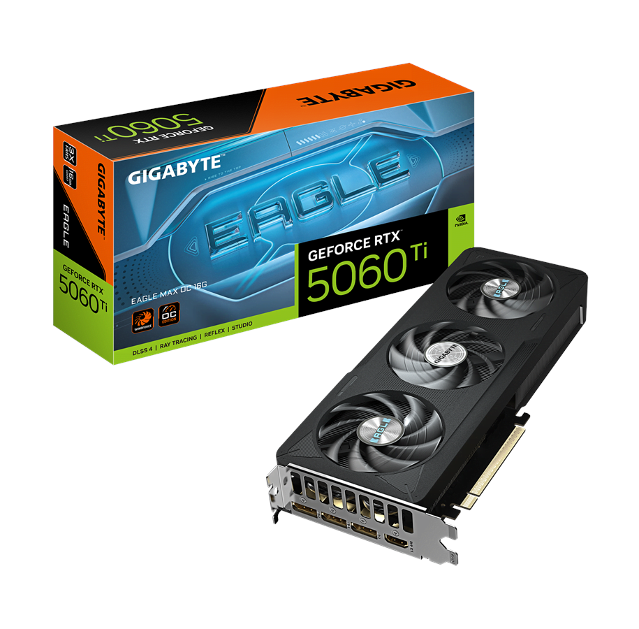 Grafikkort - GIGABYTE GeForce RTX 5060 Ti EAGLE MAX OC - 16GB GDDR7 RAM - Grafikkort - GV-N506TEAGLEMAX OC-16GD