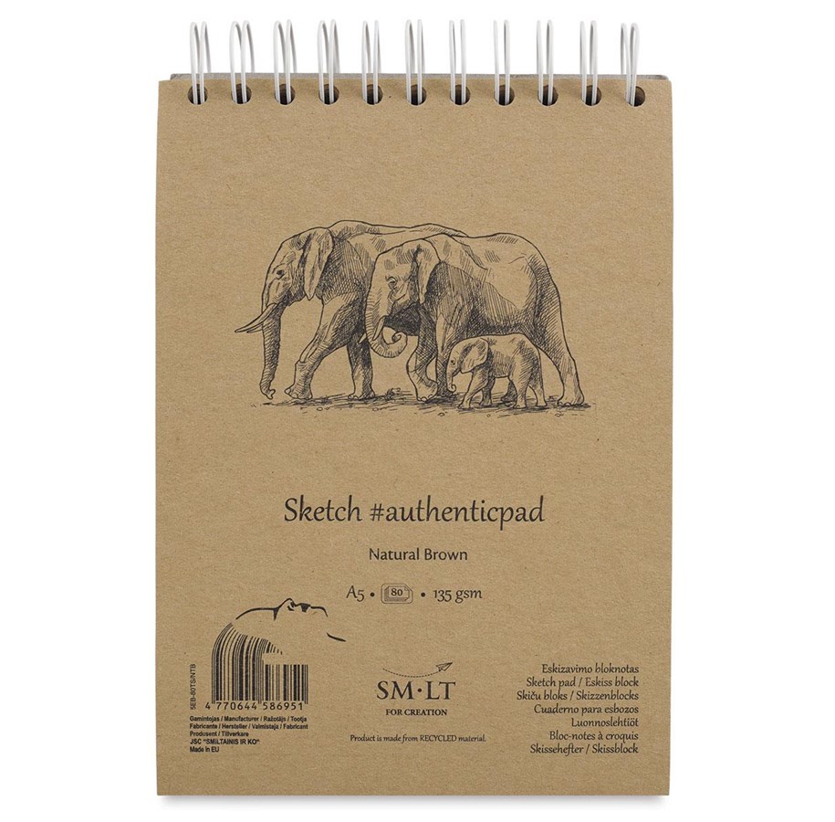 Blokke, Formularer & Notesbøger - SMLT Tegneblok SKITSE NATUR. BROWN A5. 135g - SM103-A5