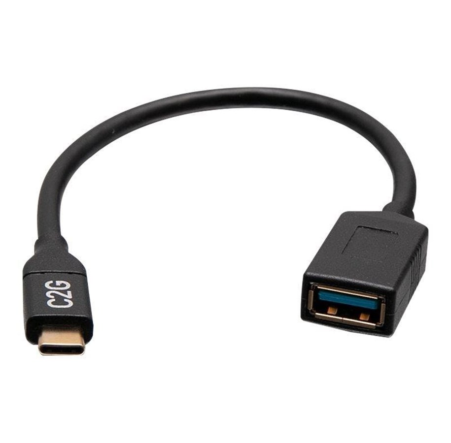 USB kabel - C2G USB-C Male to USB-A Female SuperSpeed USB 5Gbps Adapter Converter - USB-C cable - USB Type A to 24 pin USB-C - 15 cm - C2G29515