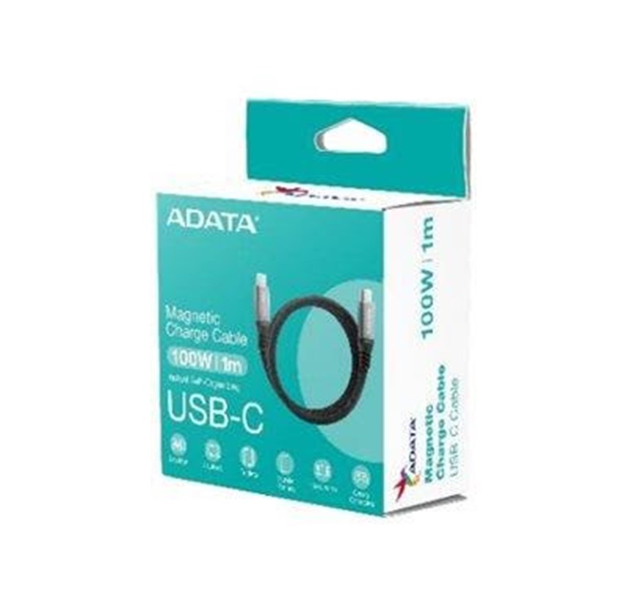 USB kabel - A-Data ADATA - USB-C cable - 24 pin USB-C to 24 pin USB-C - CACCU3-100W-100AN-BK