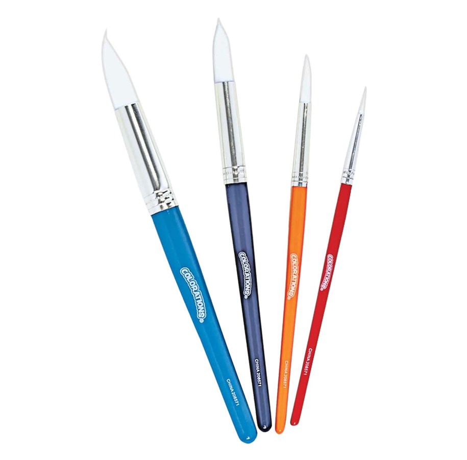 Kreativt Legetøj - Colorations - Paint Brushes Round 4 pcs. - 4LGBRSH