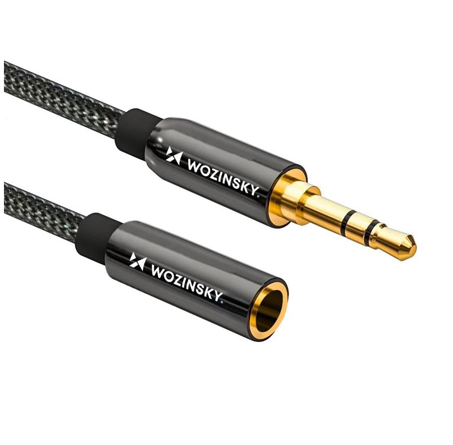 Audio kabel - Wozinsky mini jack extension cable (female-male) AUX extension cable 3 m black - 5907769307393