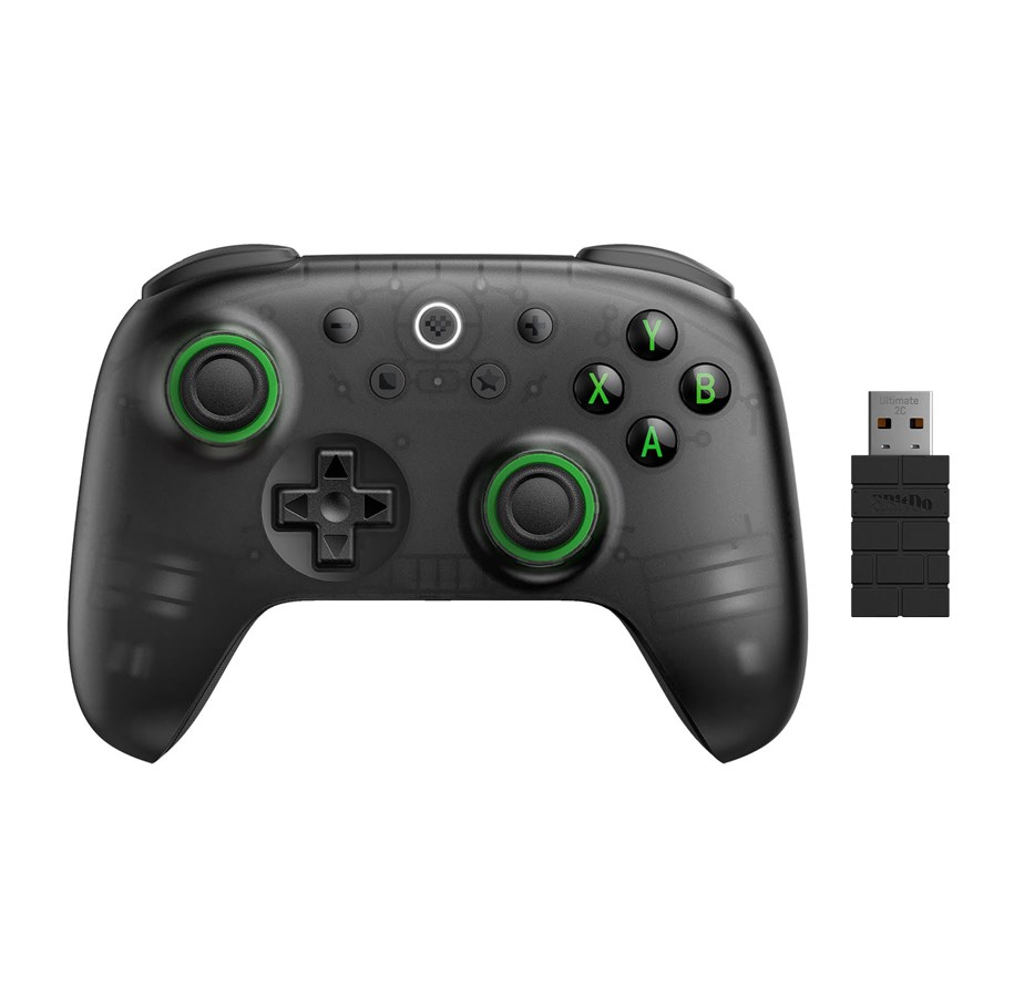 Spil tilbehør - 8BitDo Ultimate 2C 2.4G - Hall Effect - PC - Transparent Black - Wireless Controller - Android - RET00895