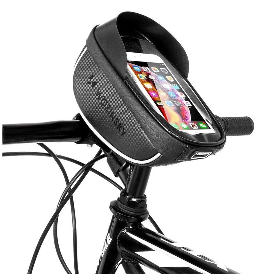 Cykeltilbehør - Wozinsky  Bicycle Handlebar Bag with Phone Case 1 L Black (WBB16BK) - 5907769300585