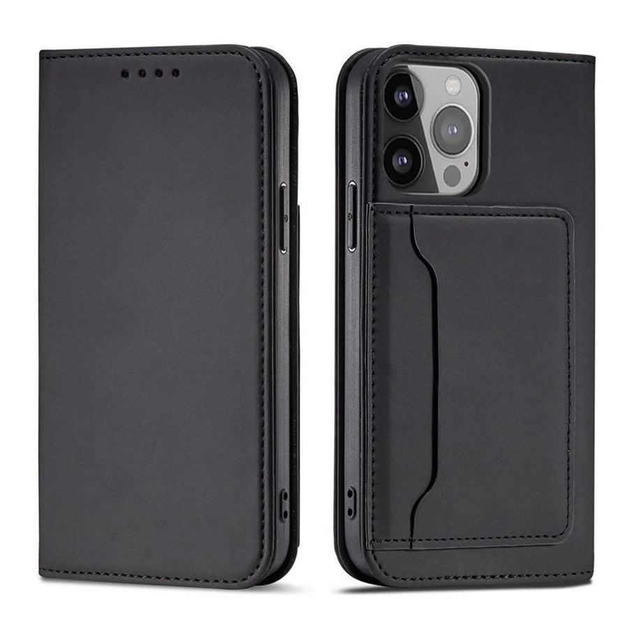 Mobil - Covers & Cases - Hurtel Magnet Card Case for Samsung Galaxy S23+ Flip Cover Wallet Stand Black - 5907769351532
