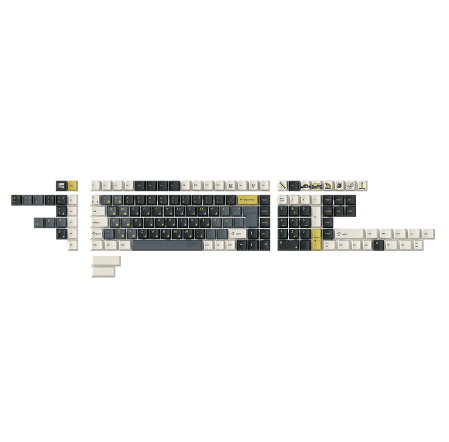 Tastatur - Keychron PBT Full Keycap Set Retro Garage - Keycaps - Nordisk - Sort - PBT-113-BO