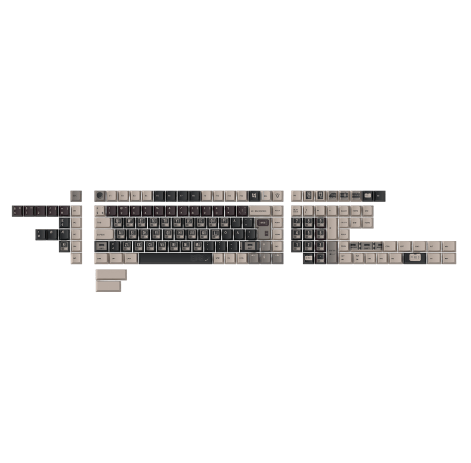 Tastatur - Keychron PBT Full Keycap Set Vintage Stamp - Keycaps - Nordisk - Sort - PBT-117-BO