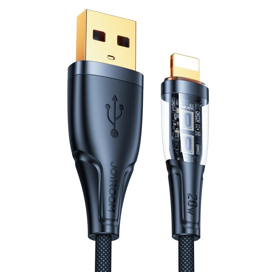 USB kabel - Joyroom Star-Cloud Series A3 USB-A / Lightning Cable 2.4A 1.2m with Smart Switch - Black - S-UL012A3-black