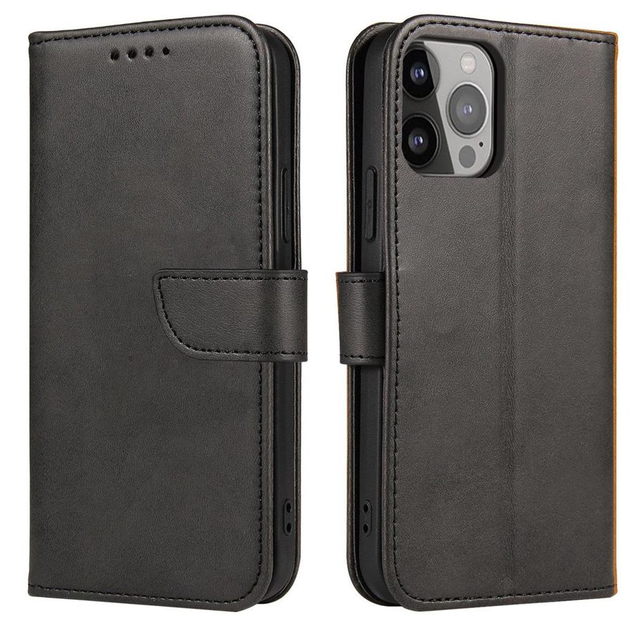 Mobil - Covers & Cases - Hurtel Magnet Case for Xiaomi Poco C40 Flip Cover Wallet Stand Black - 9145576270769