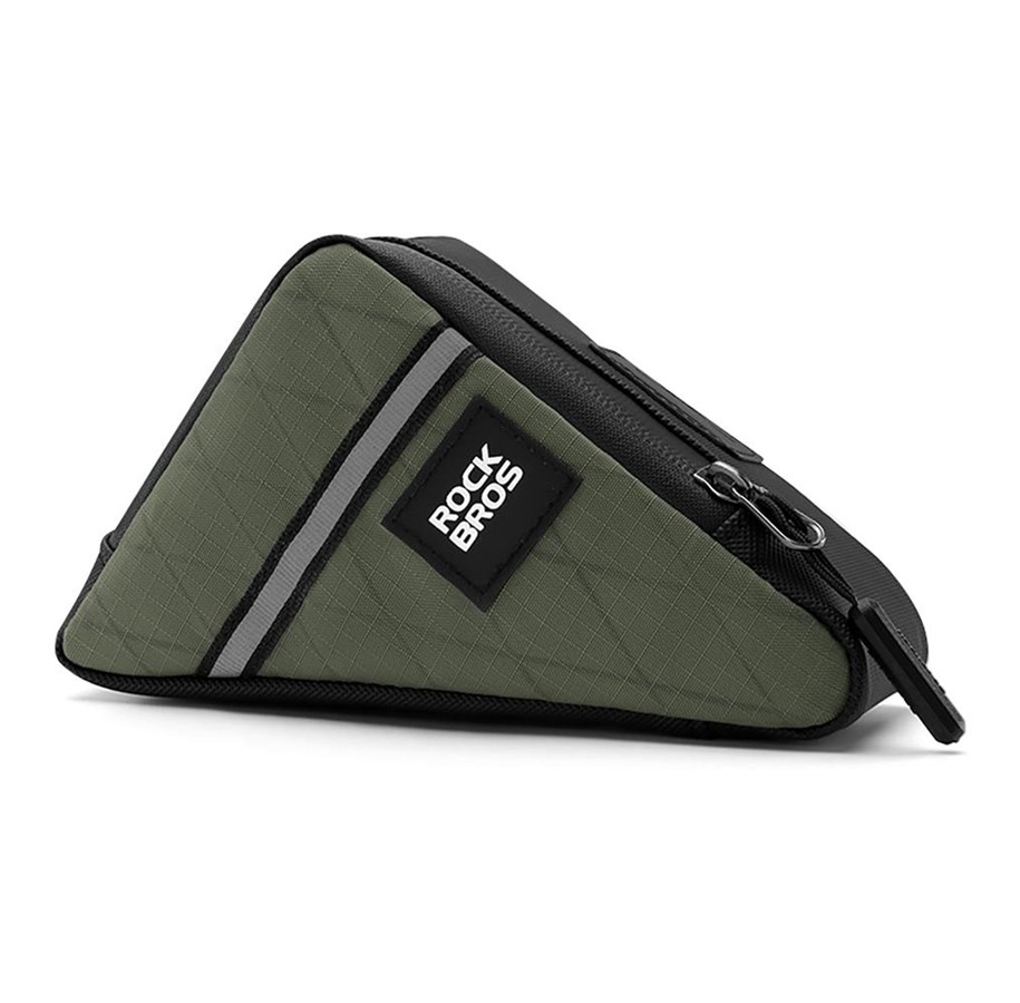 Cykeltilbehør - Rockbros Triangle Bike Frame Bag 0.3 L - Green - 8386824308495