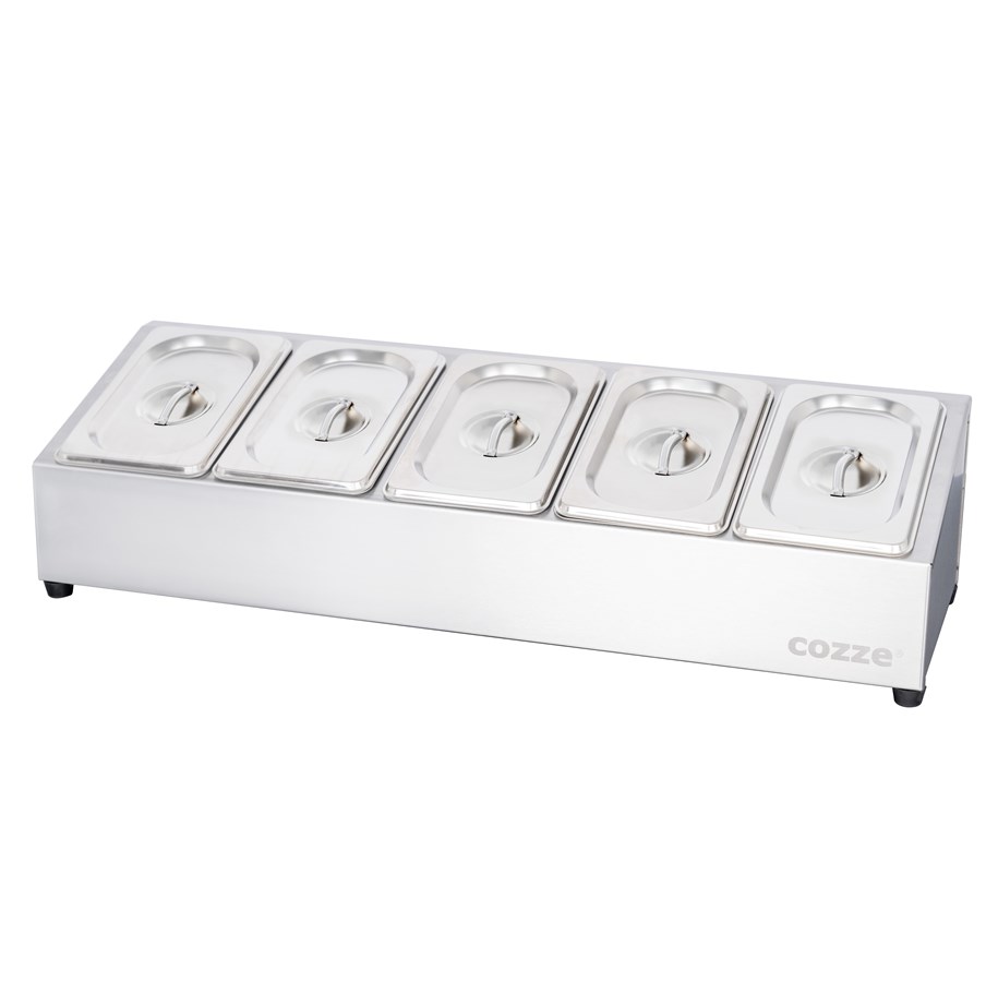 Grill og tilbehør - cozze Topping station, 5 rum, rustfrit stål - 90325