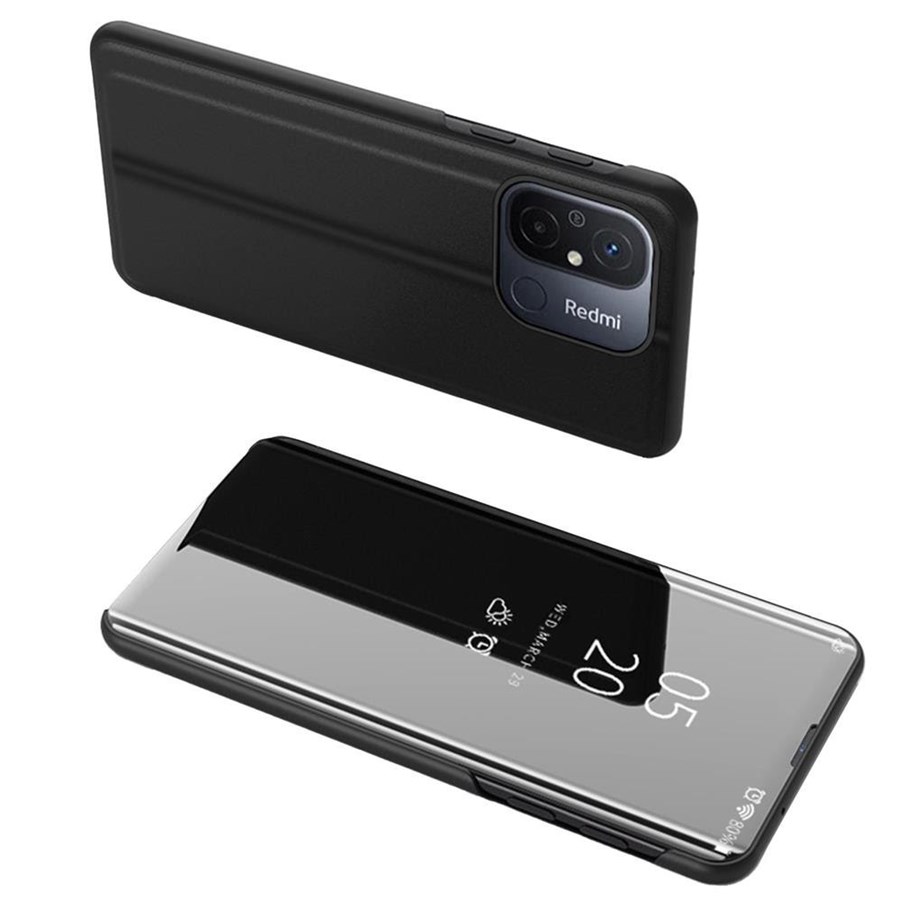 Mobil - Covers & Cases - Hurtel Clear View Case cover for Xiaomi Redmi 11A / Poco C55 / Redmi 12C Flip Case Black - 9145576275986