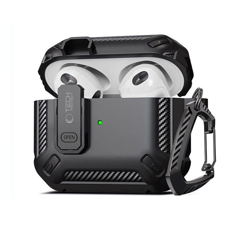 Mobil - Covers & Cases - Tech-Protect X-Carbo Case for AirPods Pro 1 / 2 - Black - 9490713928080