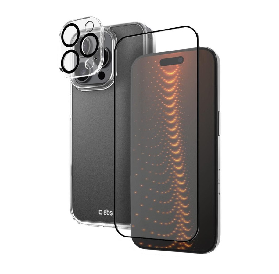 Mobil - Covers & Cases - SBS set with D3O technology for iPhone 16 Pro - case + glass screen and camera protector - transparent - TEKITD3OIP1661P