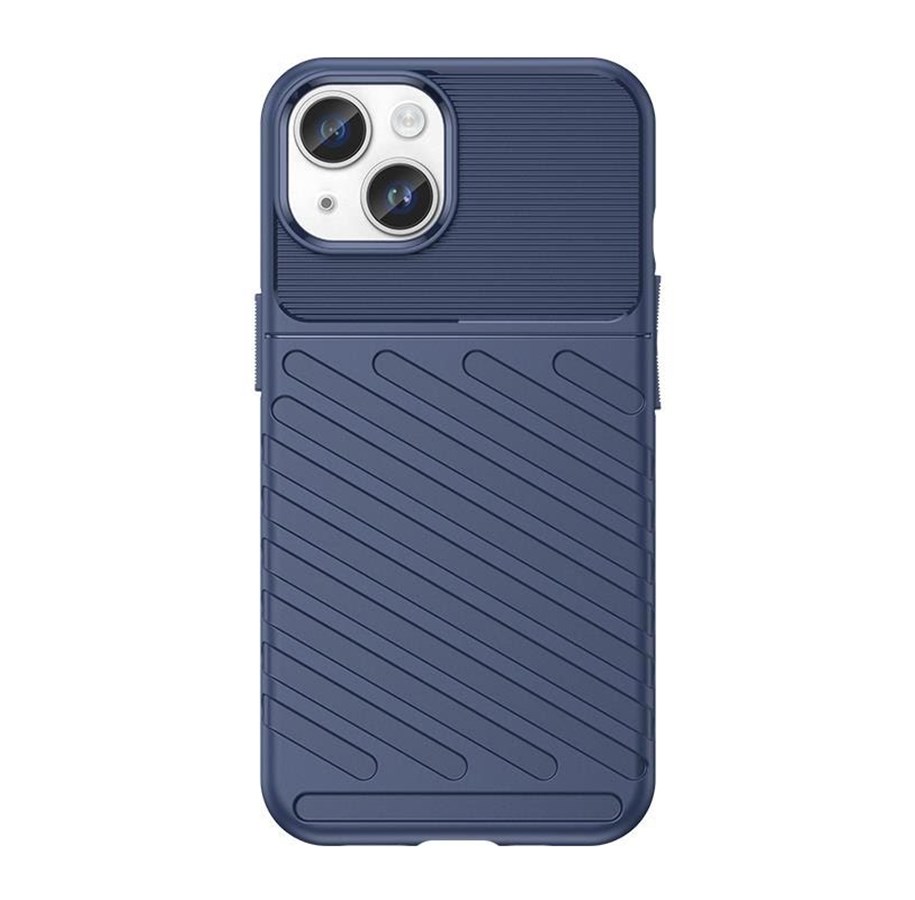 Mobil - Covers & Cases - Hurtel Armored iPhone 15 Plus Thunder Case - Blue - 9145576279526