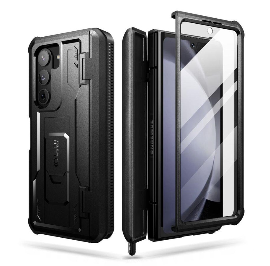 Mobil - Covers & Cases - Tech-Protect  Kevlar Pro Pen Case for Samsung Galaxy Z Fold 5 - Black - 9319456604702