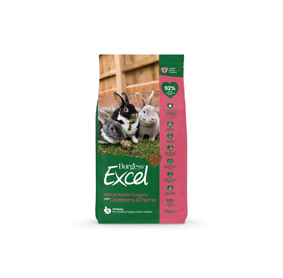 Kanin & gnaver - Burgess Excel rabbit mature cranberry & thyme 1.5 kg - 22229
