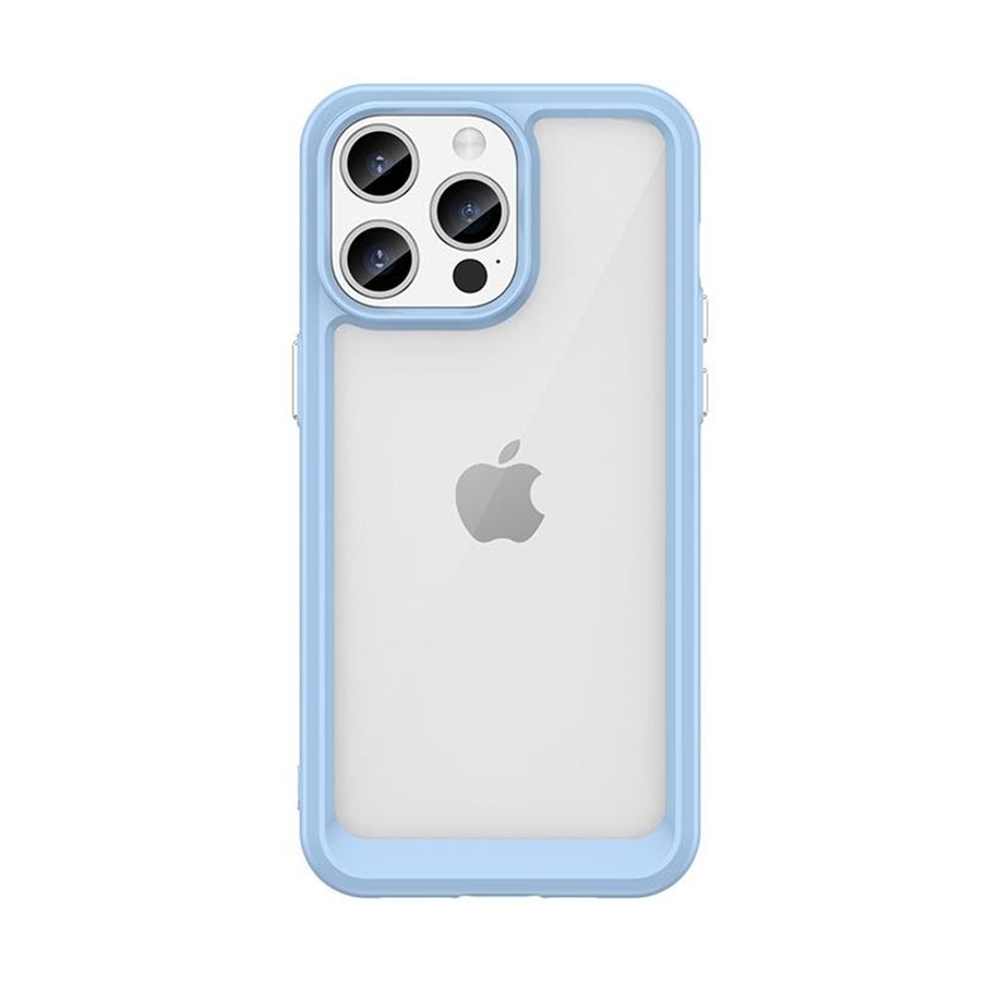 Mobil - Covers & Cases - Hurtel Reinforced Case with Flexible Frame for iPhone 15 Pro Outer Space - Blue - 9145576279663