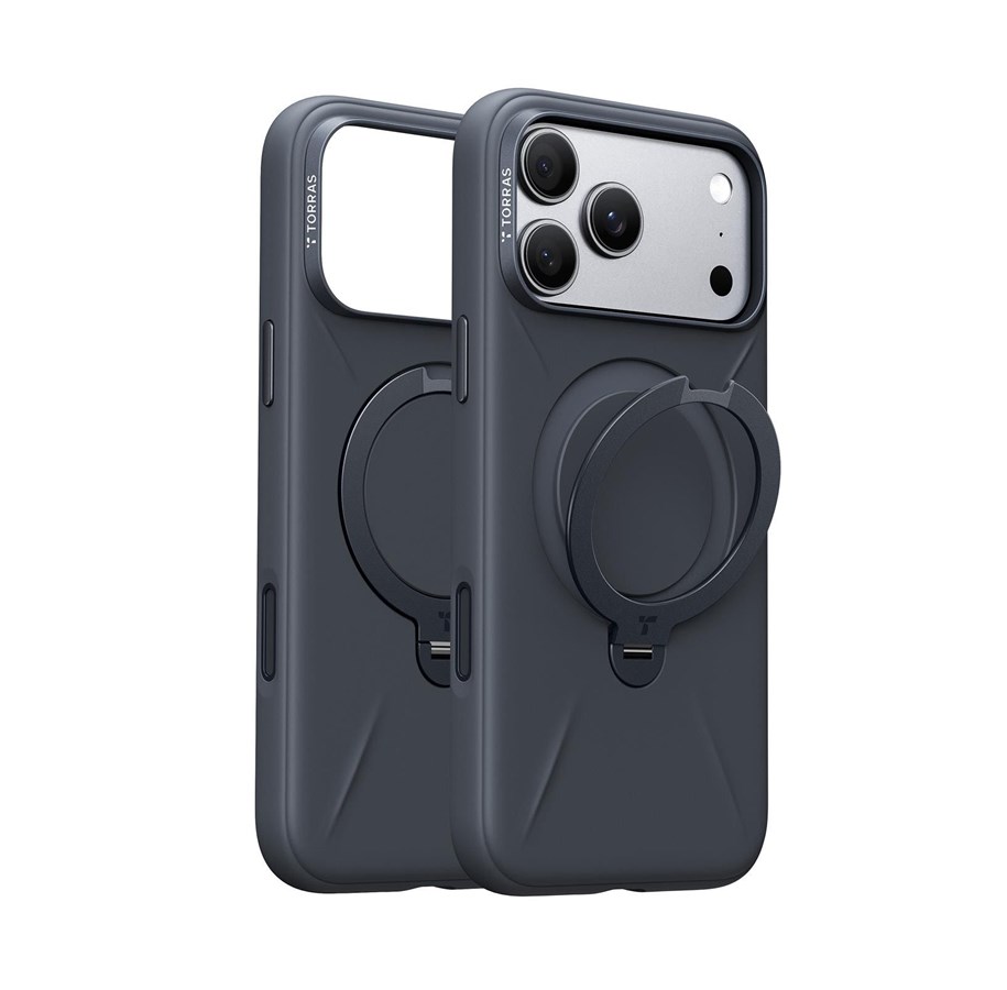 Mobil - Covers & Cases - Torras Ostand Q3 Silicone for iPhone 18 Pro Max - Black - X00RP147K18015