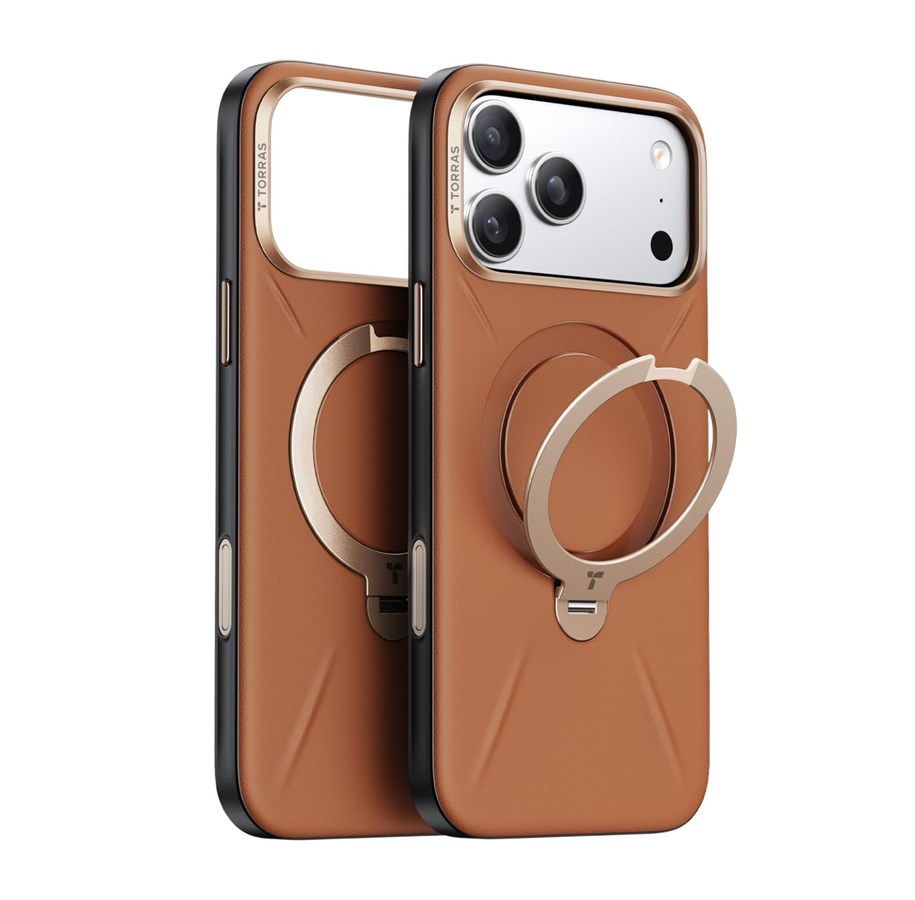 Mobil - Covers & Cases - Torras Ostand Q3 VegSkin for iPhone 18 Pro - Brown - X00RP147M18027